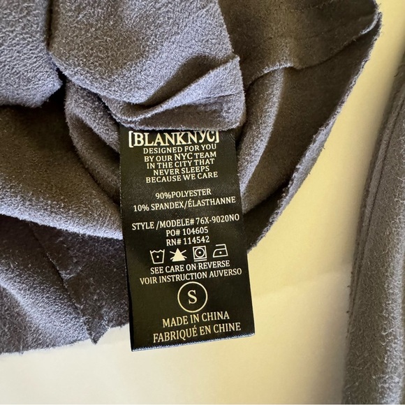 BlankNYC Asymmetrical Zip Drape Front Faux Suede Jacket Small - Picture 10 of 10